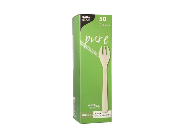 Gaffel PURE papper 182mm vit 50/fp - Primmeshiper
