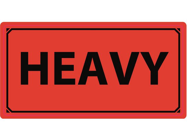 Varningsetikett HEAVY 1000/rl - Primmeshiper