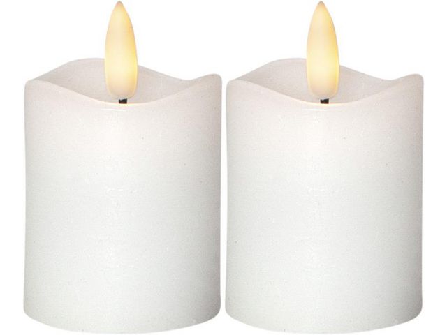Blockljus STAR T Flamme LED 7,5cm vit Primmeshiper