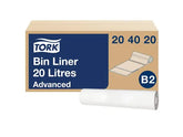 Papperskorgspåse TORK B2 20L vit 100/RL - Primmeshiper