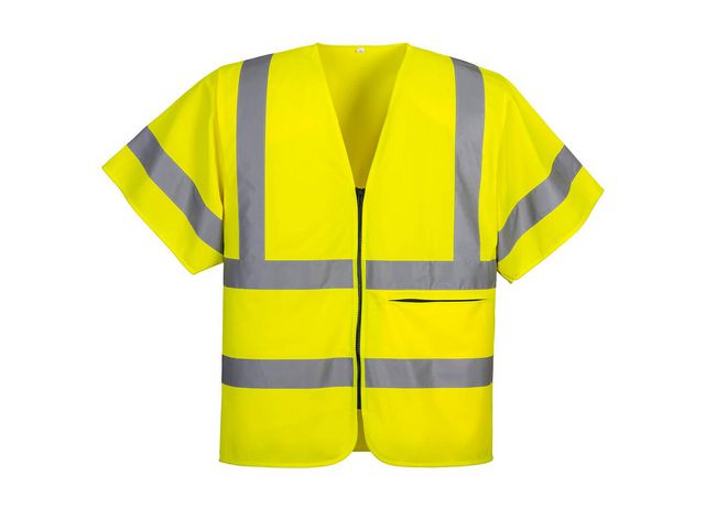 Varselväst zip PW C372 kl2/3 gul L Primmeshiper