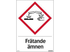 Skylt Frätande ämnen 210x297mm - Primmeshiper