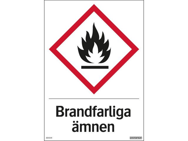 Skylt Brandfarliga ämnen 210x297mm - Primmeshiper