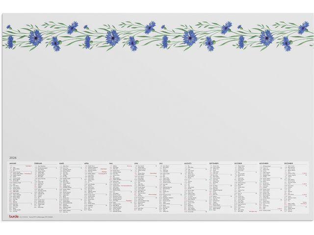 Kalender Skrivunderlägg Blomster 2026 Primmeshiper