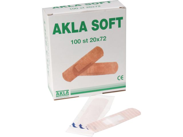 Plåster AKLA Soft NW 20x72mm 100/fp - Primmeshiper