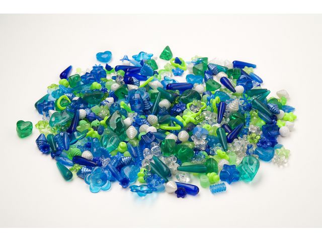Plastpärlor mix blå/grön 1000/fp - Primmeshiper