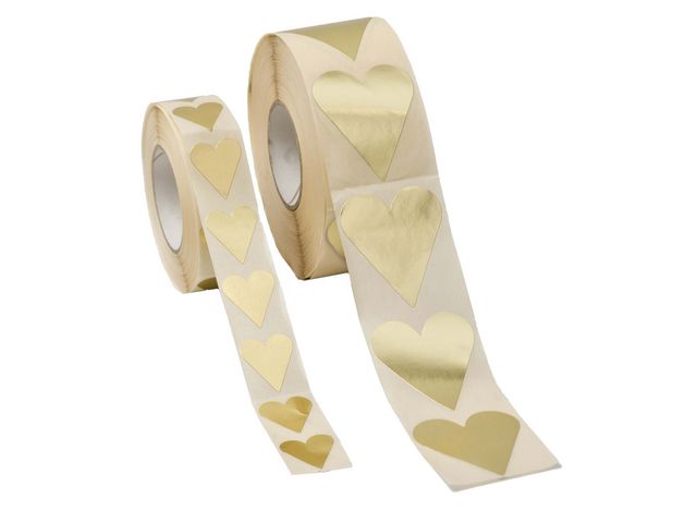 Etikett hjärta guld 19x24mm 1000/RL - Primmeshiper