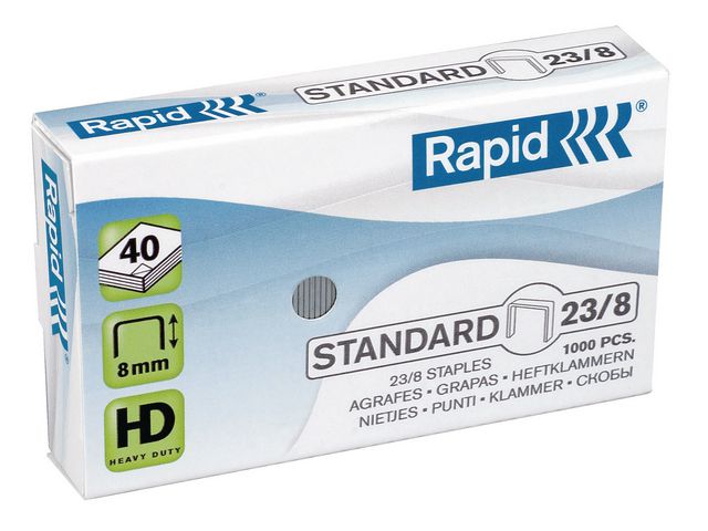 Häftklammer RAPID Standard 23/8 1000/fp Primmeshiper