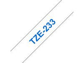 Tape BROTHER TZE233 12mm blå på vit - Primmeshiper