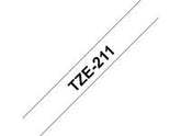 Tape BROTHER TZE211 6mm svart på vit - Primmeshiper