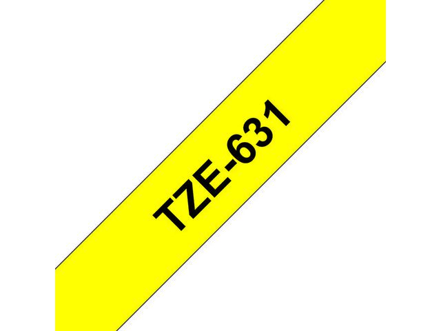 Tape BROTHER TZE631 12mm svart på gul - Primmeshiper