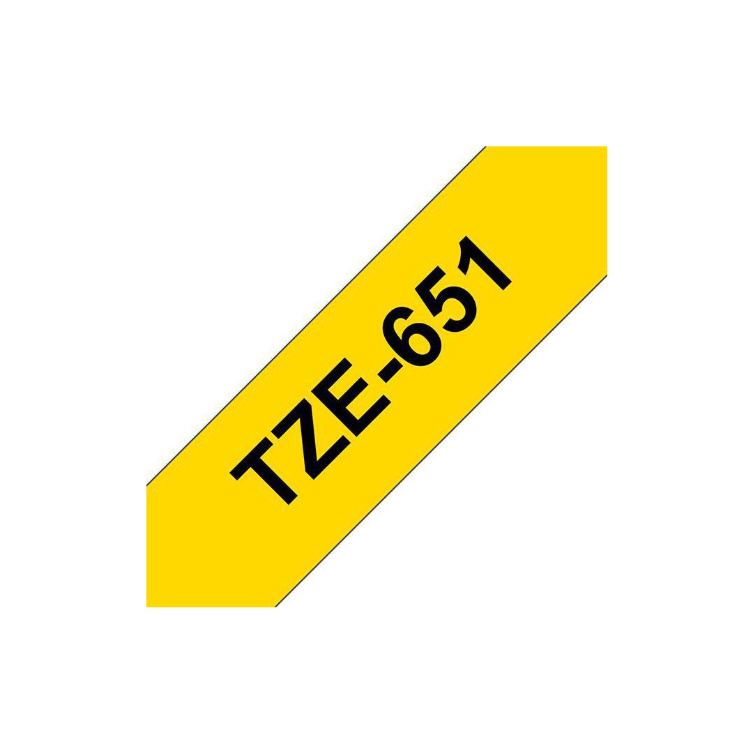 Tape BROTHER TZE651 24mm svart på gul - Primmeshiper
