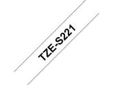 Tape BROTHER TZES221 9mm svart på vit - Primmeshiper