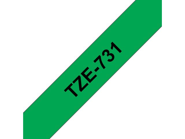 Tape BROTHER TZE731 12mm svart på grön - Primmeshiper