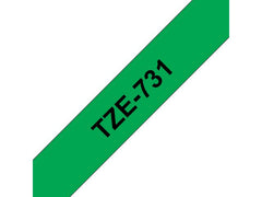 Tape BROTHER TZE731 12mm svart på grön - Primmeshiper