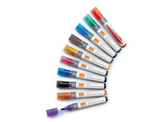Whiteboardpenna NOBO Liq rund mix 10/fp - Primmeshiper