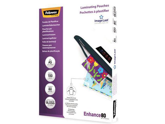 Laminat FELLOWES A5 80mic klar 100/fp - Primmeshiper