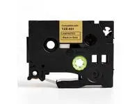 Tape 12mm TZe-831 svart på guld - Primmeshiper