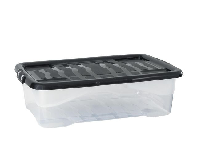 Plastlåda STRATA 30L klar med lock PP - Primmeshiper