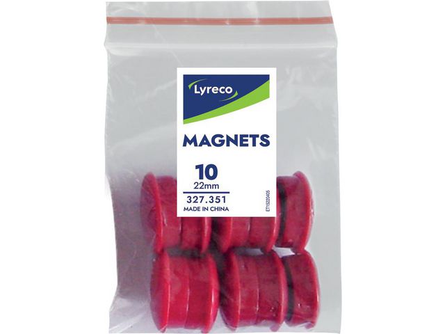 Magnetknappar LYRECO 22mm röd 10/fp - Primmeshiper