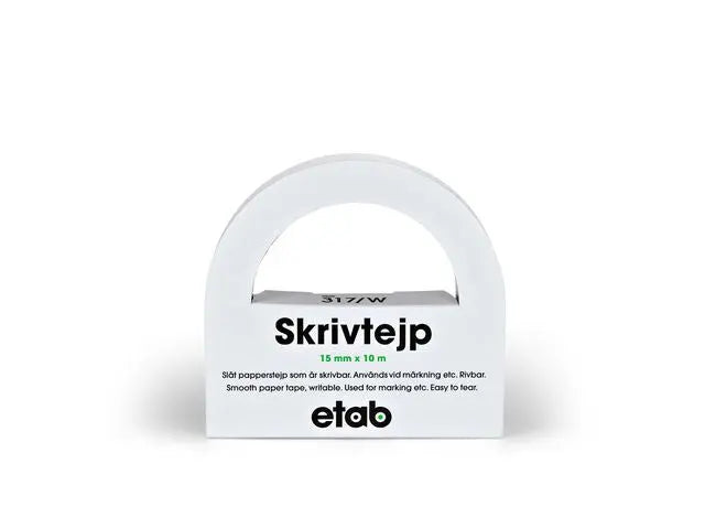 Skrivtejp av papper 15mmx10m vit Primmeshiper