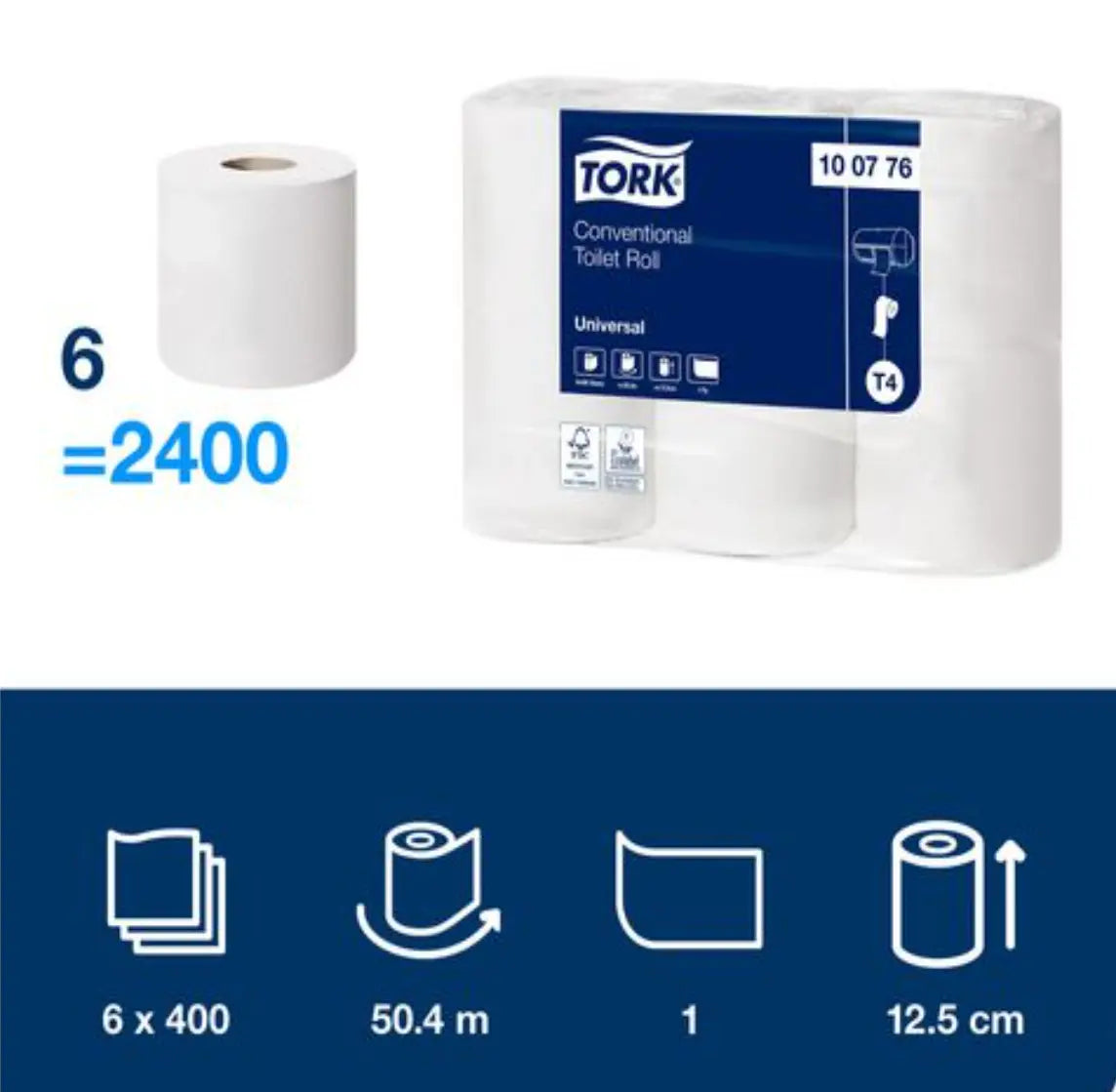 Toalettpapper TORK Uni T4 1-lag 6/fp - Primmeshiper