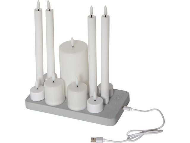 Ljus STAR T Flamme LED m/laddare mix - Primmeshiper