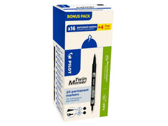 Märkpenna PILOT Twin Marker svart 20/fp - Primmeshiper