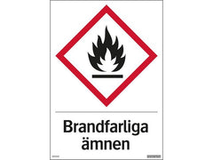 Skylt Brandfarliga ämnen 210x297mm - Primmeshiper
