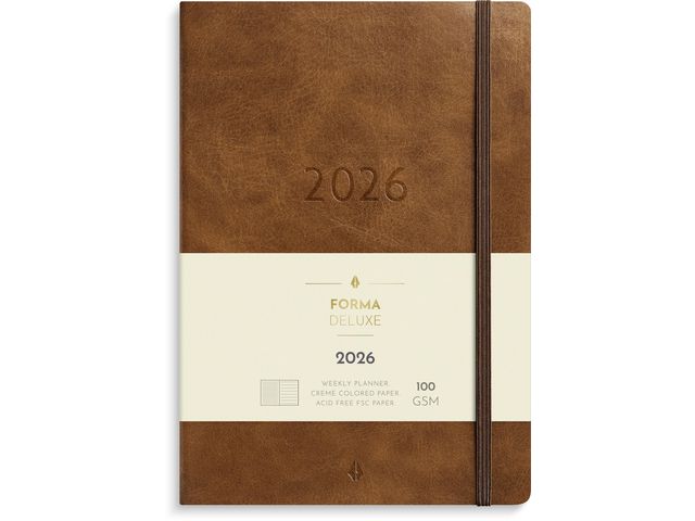 Stor Veckokal. Forma Deluxe 2026 brun Primmeshiper