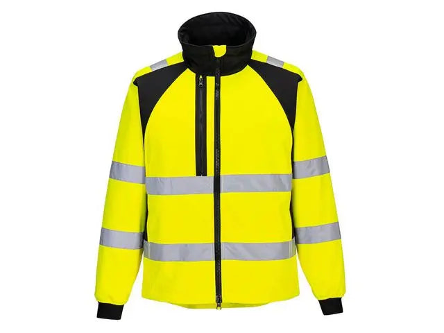 Varselsoftshell PW CD875 Kl 2/3 gul 2XL Primmeshiper