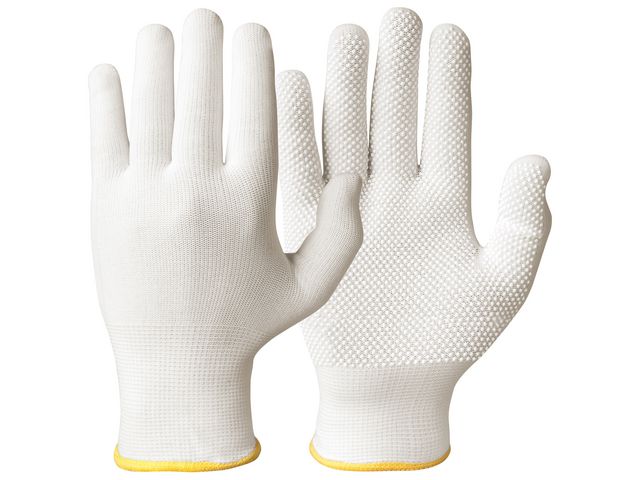 Textilhandske 0483 noppor vit 10 - Primmeshiper