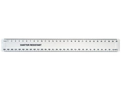 Linjal 30cm splitterfri vit 100/fp - Primmeshiper