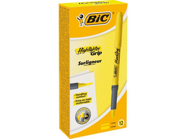 Överstrykningspenna BIC Grip Gul - Primmeshiper
