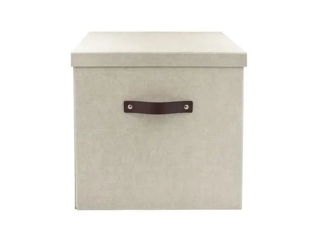 Förvaringsbox m.lock kartong stor linne - Primmeshiper