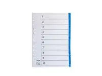 Register plastflik 1-10 blå 10/fp - Primmeshiper