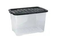 Plastlåda STRATA 65L klar med lock PP - Primmeshiper